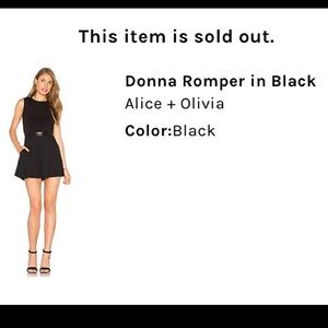 Black Revolve Alice and Olivia Donna Romper